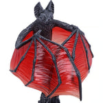 Gloomy Bat Lamp with Red Wings - Handcrafted Light with Cathedral Base for Stylish Living
