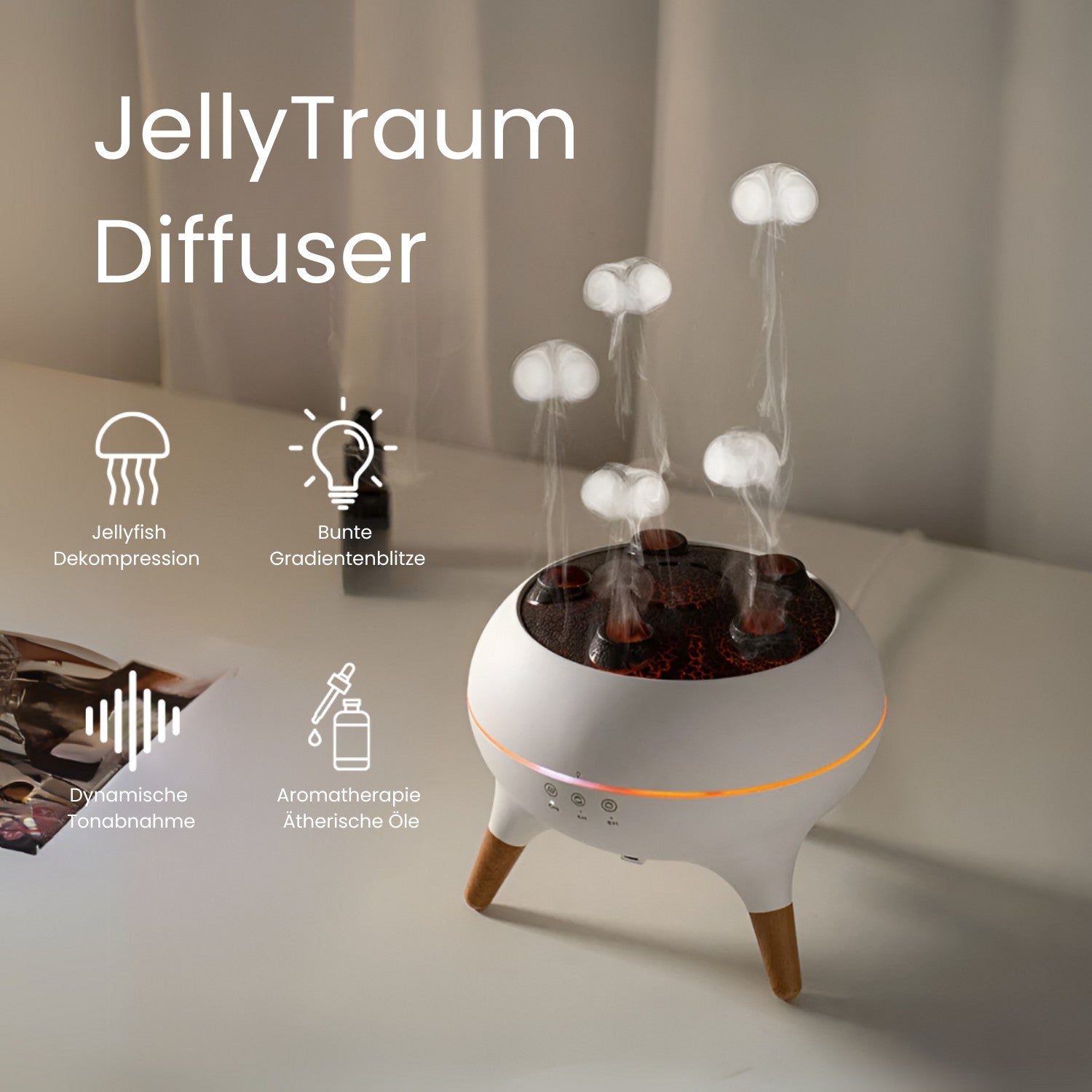 Aromatherapie Diffusor mit LED & Timer: JellyDream für eine Gemütliche Atmosphäre