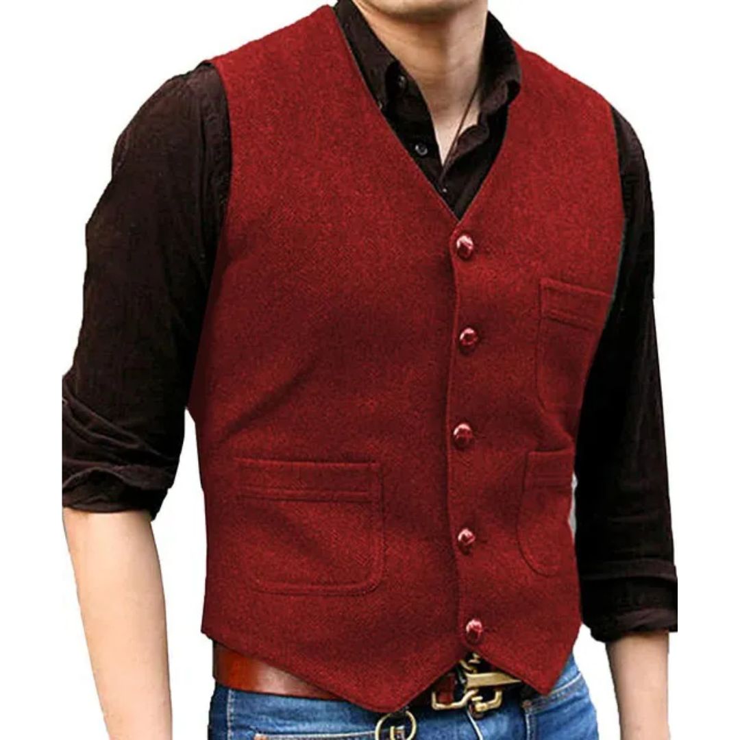 Stylish Men's Vintage Design Waistcoat