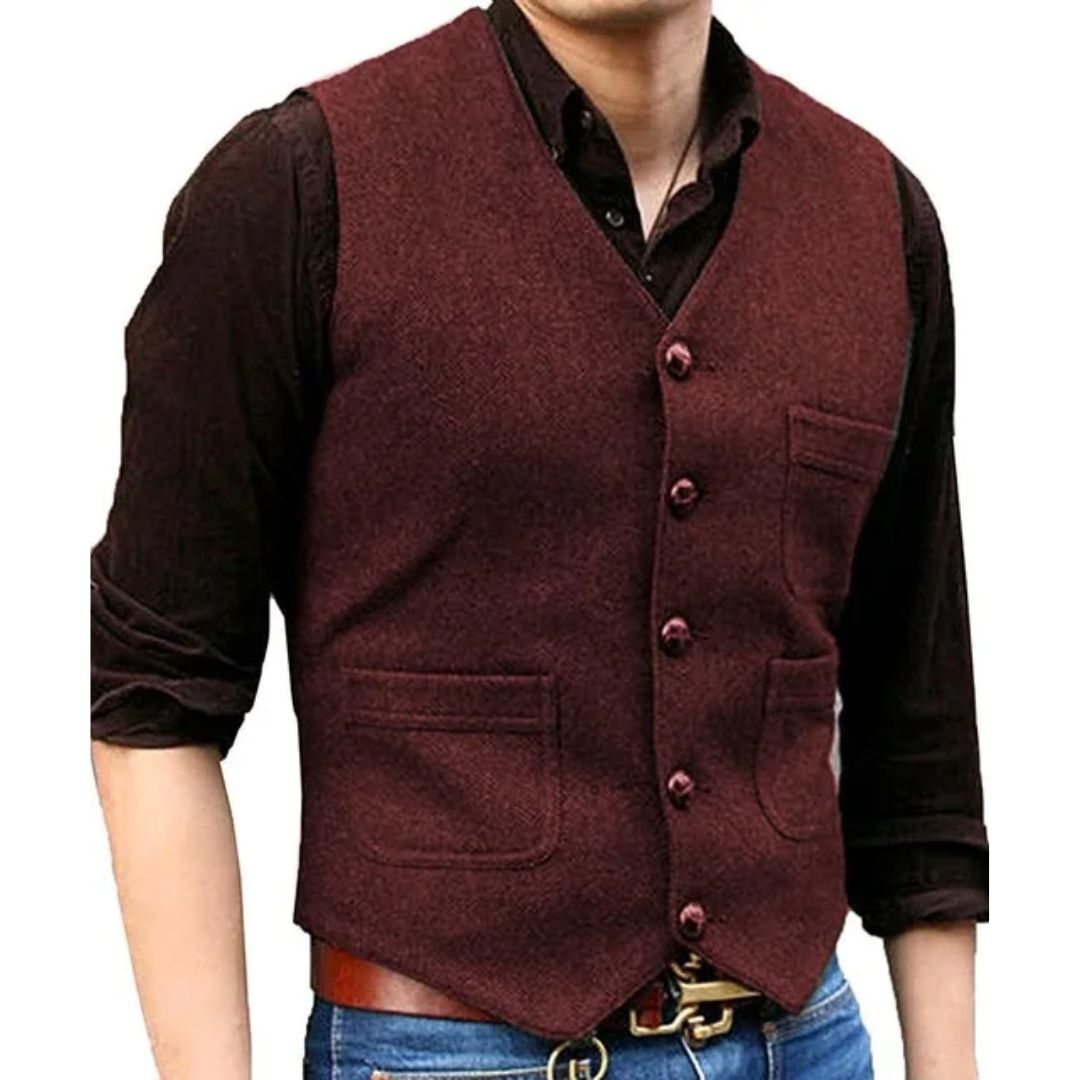 Stylish Men's Vintage Design Waistcoat
