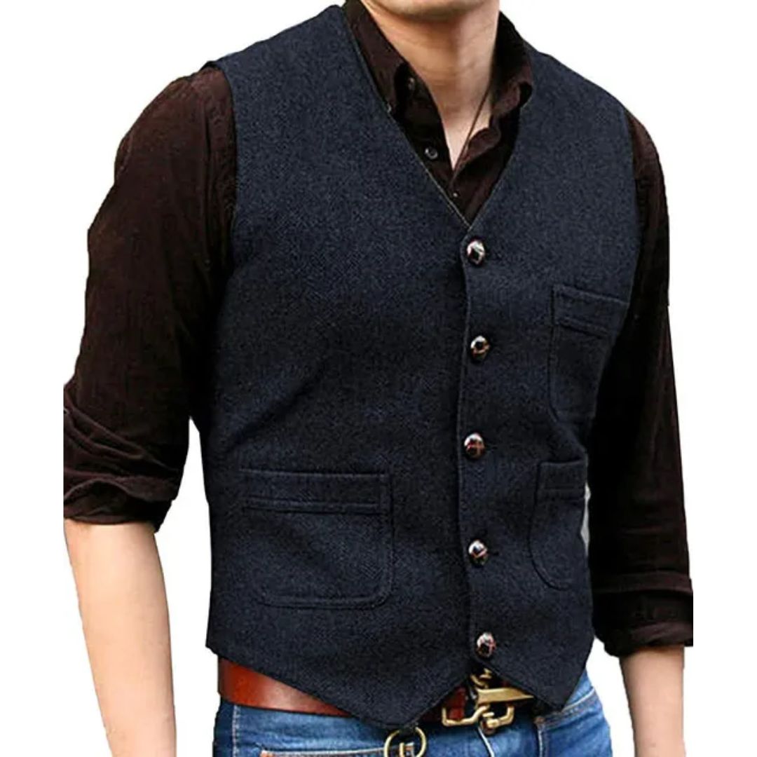 Stylish Men's Vintage Design Waistcoat