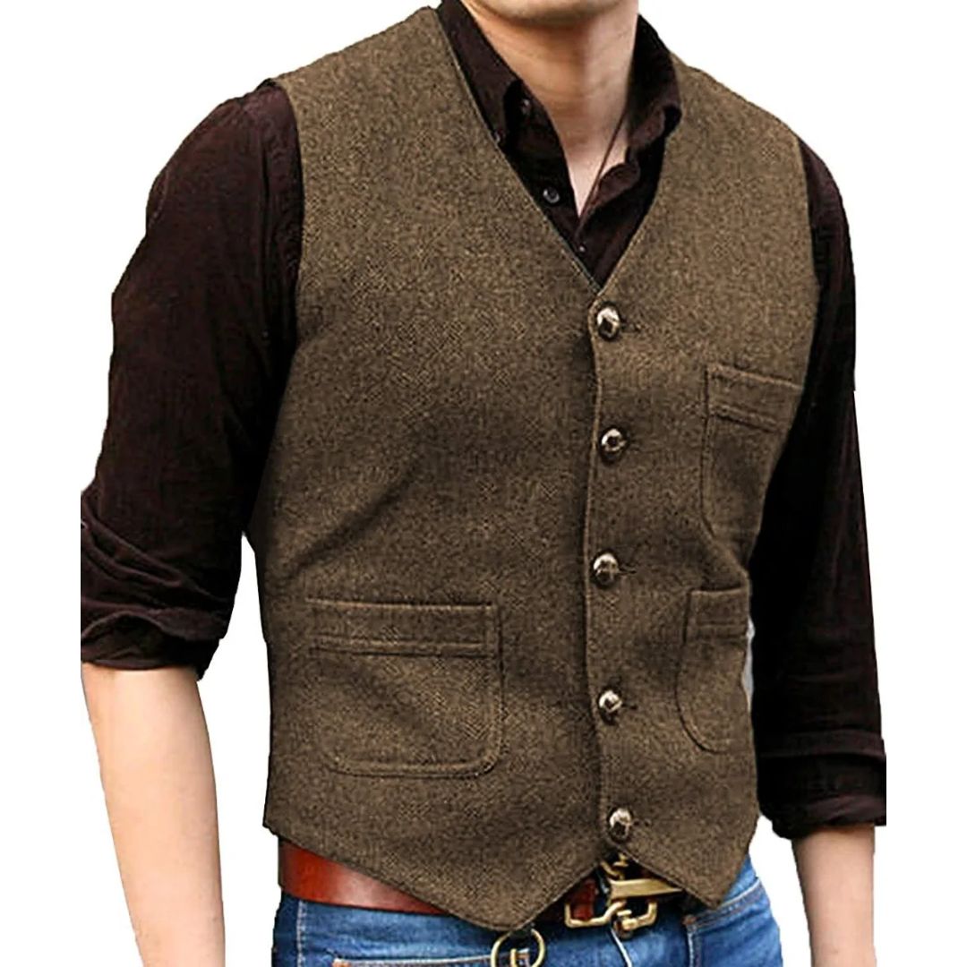 Stylish Men's Vintage Design Waistcoat