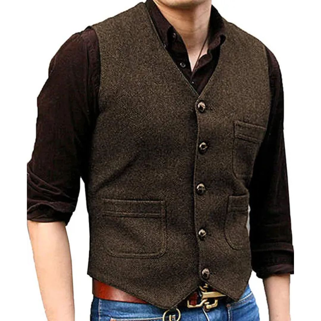 Stylish Men's Vintage Design Waistcoat