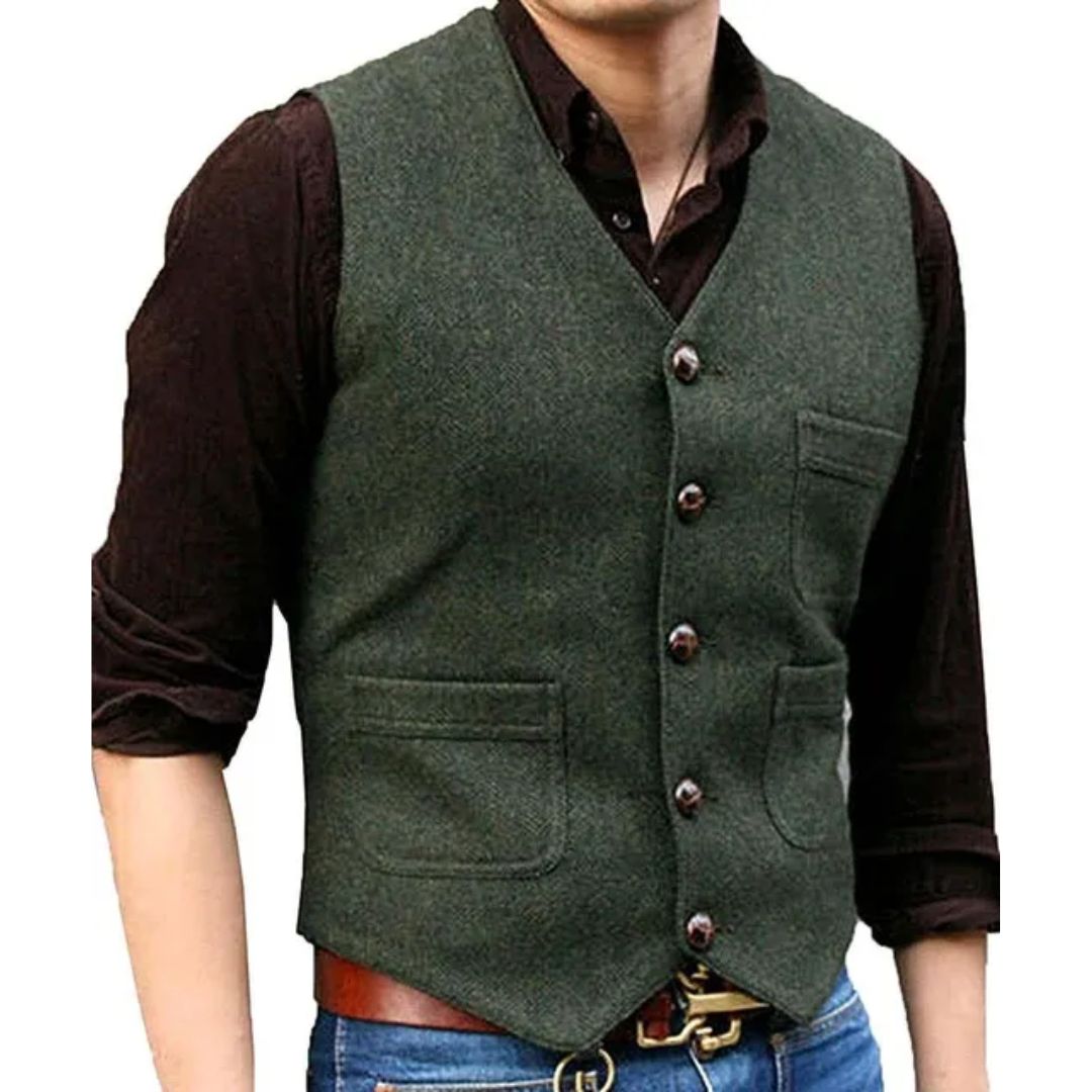 Stylish Men's Vintage Design Waistcoat
