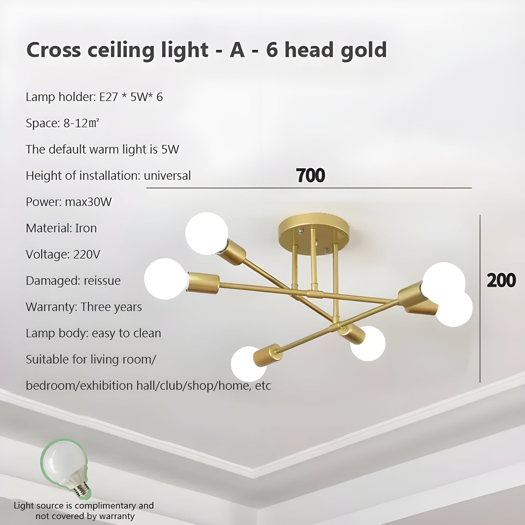 Kreative LED Hängeleuchte – Vintage Antik Gold Kronleuchter für Wohn- und Esszimmer