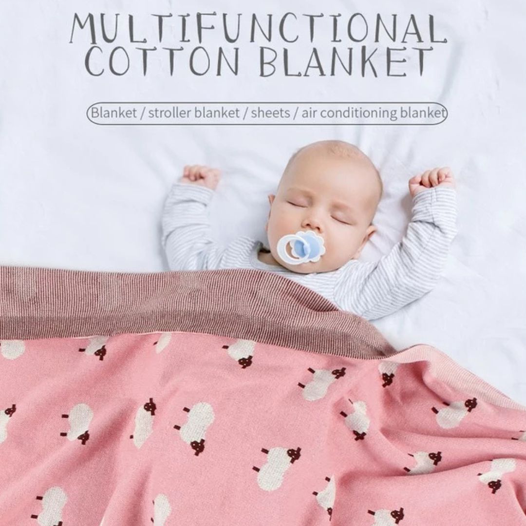 Weiche Babydecke mit Schafmotiven – Kuschelige Decke für den Kinderwagen