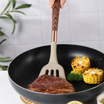 Kochtopfset Eleganza – 10-teiliges Silikon-Küchen-Set mit Holzgriff
