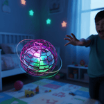 360-Degree Flying Orb Toy for Kids with Colorful LED Lights