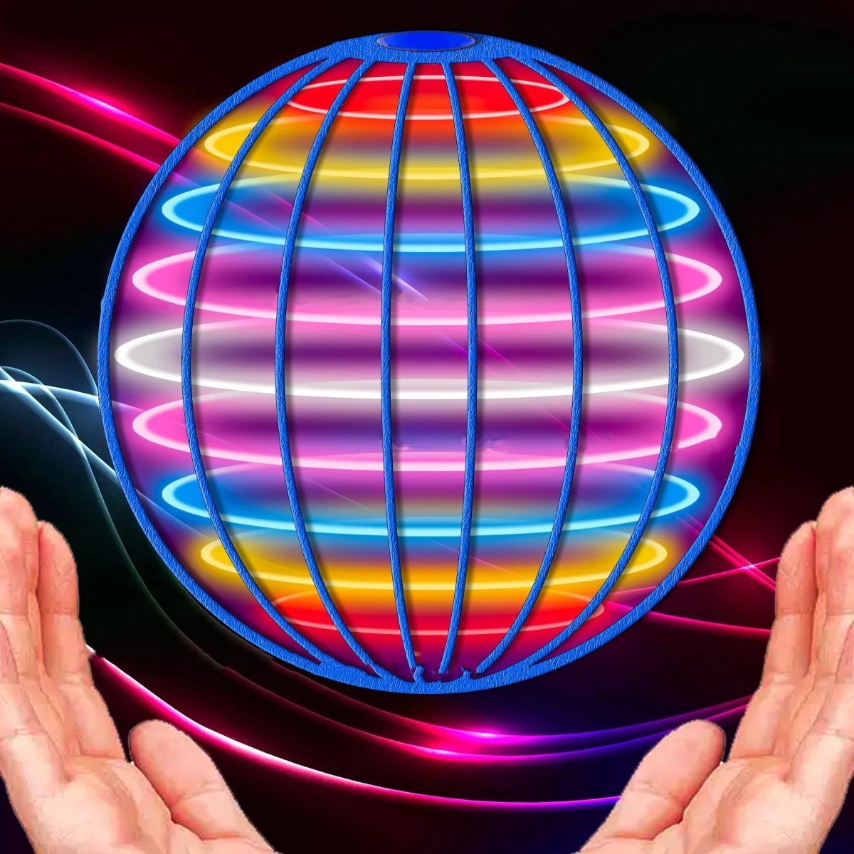 360-Degree Flying Orb Toy for Kids with Colorful LED Lights