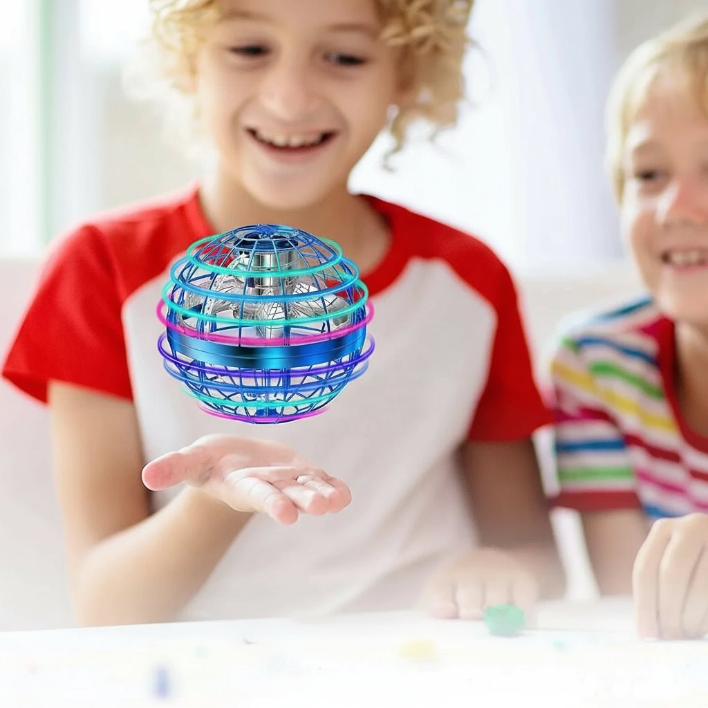 360-Degree Flying Orb Toy for Kids with Colorful LED Lights