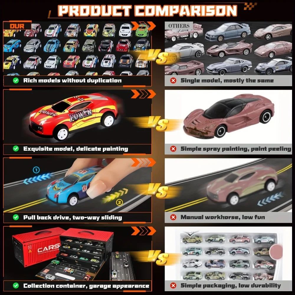 48-Piece Racing Car Set for Kids with Fast Track
