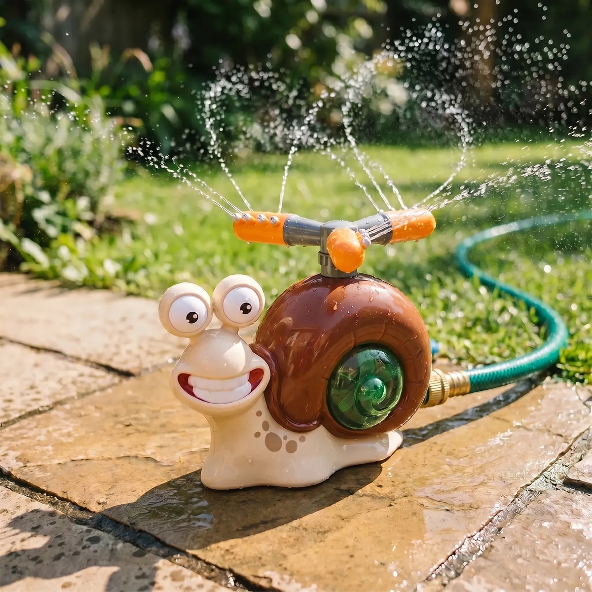 Children's Snail-Themed Water Sprinkler and Batting Activity