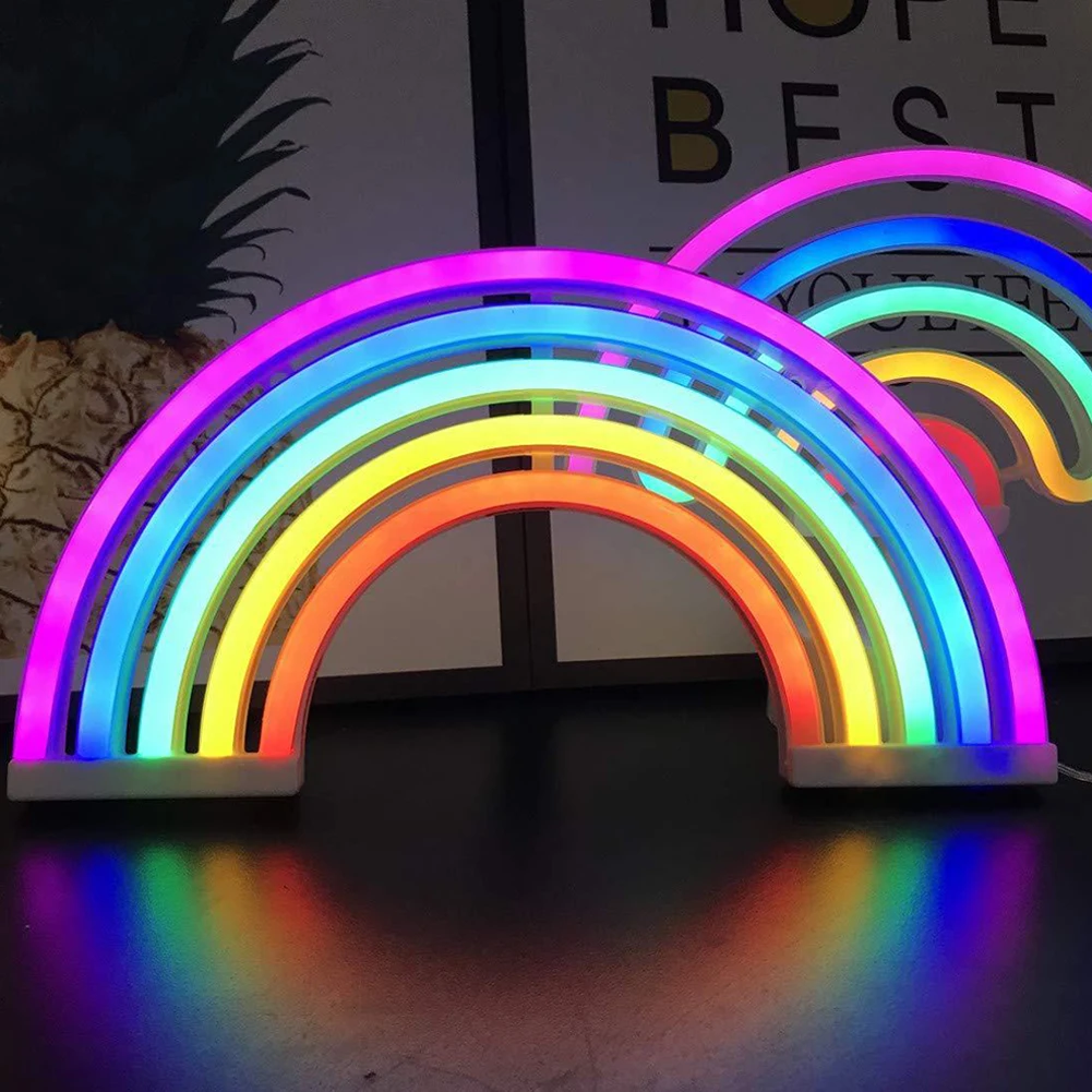 Neon Rainbow Table Lamp for Kids – Cozy Lighting for Relaxing Atmosphere