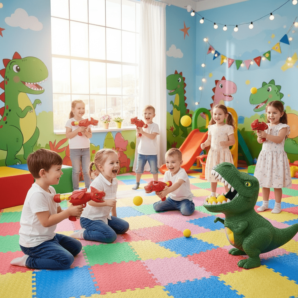 Dinosaur Shooting Game for Kids with Soft Foam Balls