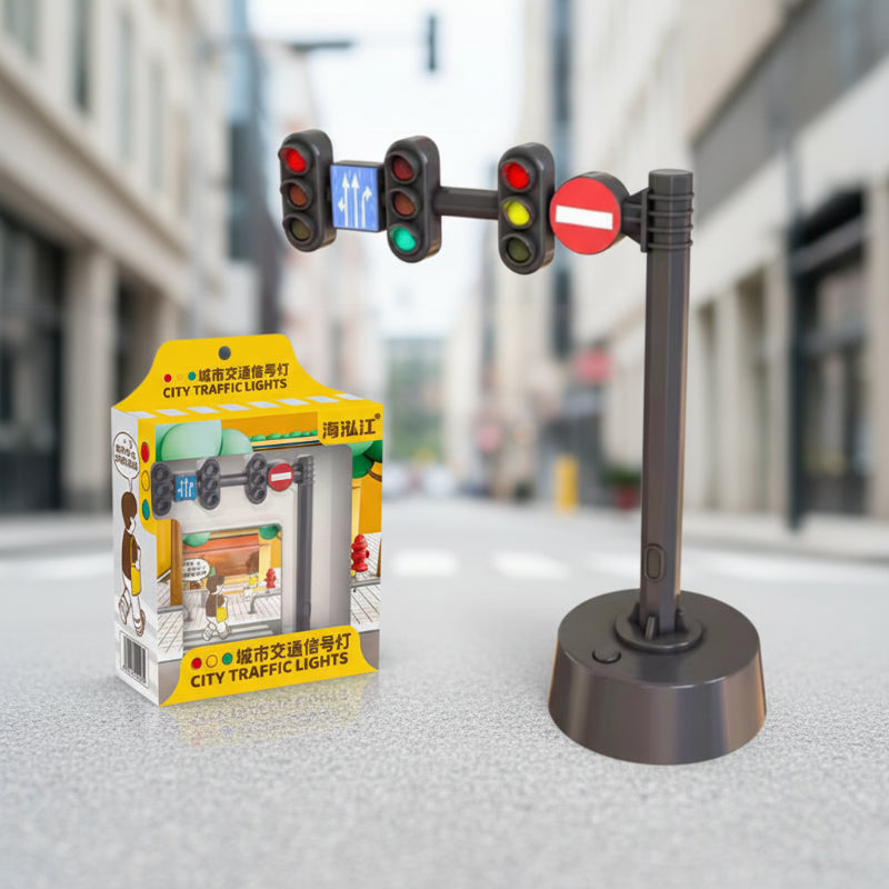 Traffic Signal and Vehicle Playset for Children's Learning