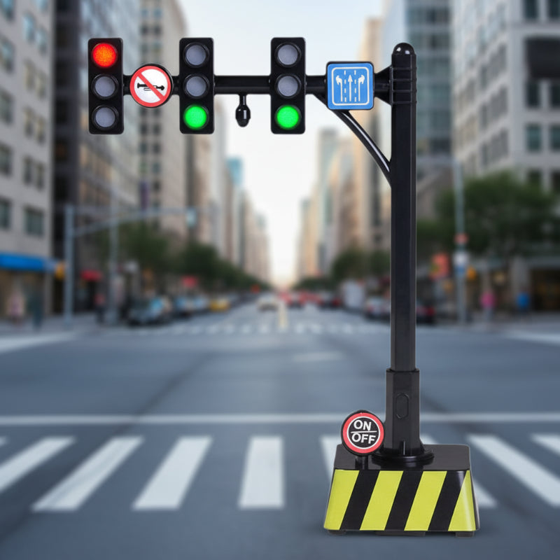 Traffic Signal and Vehicle Playset for Children's Learning