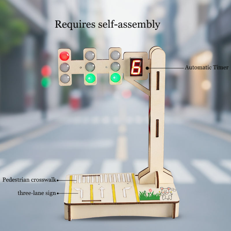 Traffic Signal and Vehicle Playset for Children's Learning