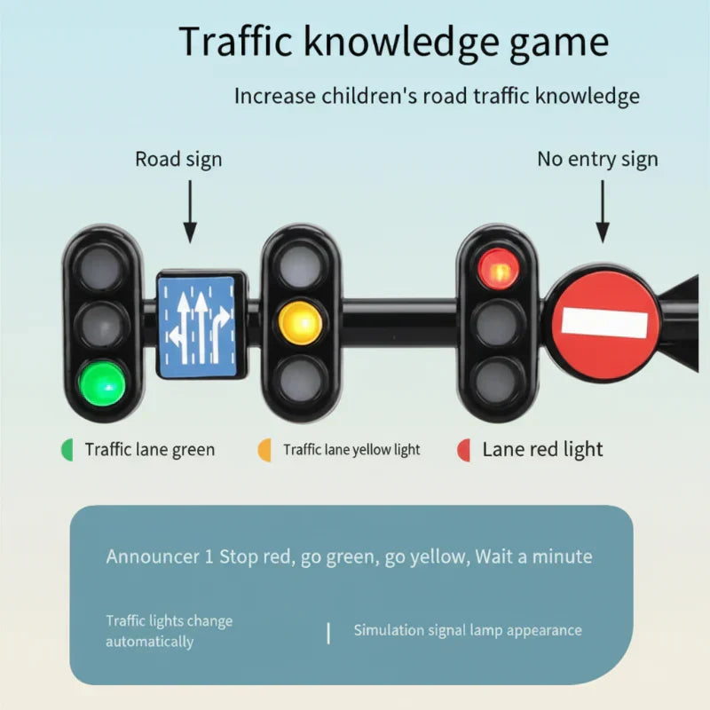 Traffic Signal and Vehicle Playset for Children's Learning