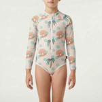 Long-Sleeve Swimwear for Children with Sun Protection Features