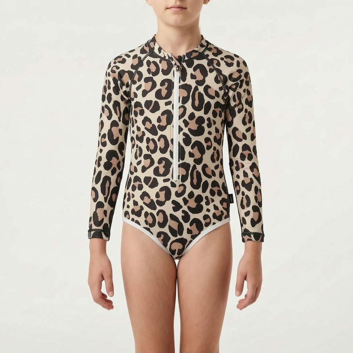 Long-Sleeve Swimwear for Children with Sun Protection Features
