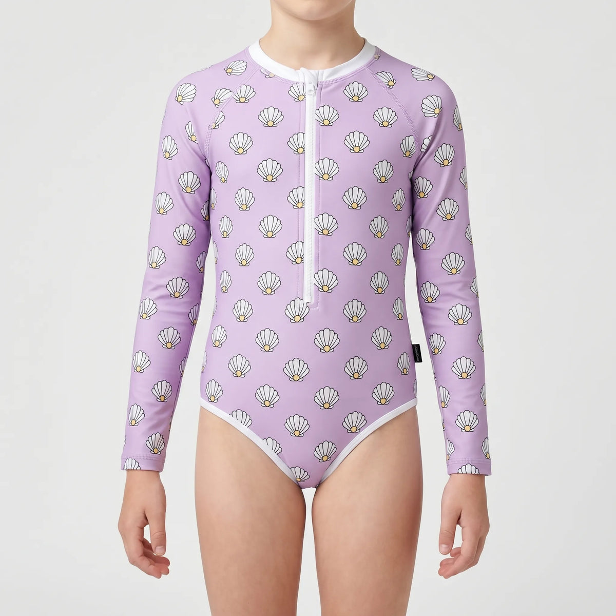 Long-Sleeve Swimwear for Children with Sun Protection Features