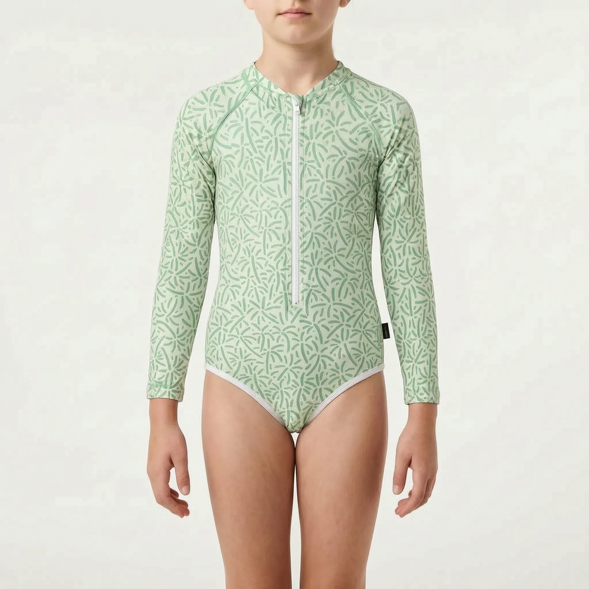 Long-Sleeve Swimwear for Children with Sun Protection Features