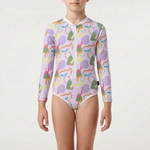 Long-Sleeve Swimwear for Children with Sun Protection Features