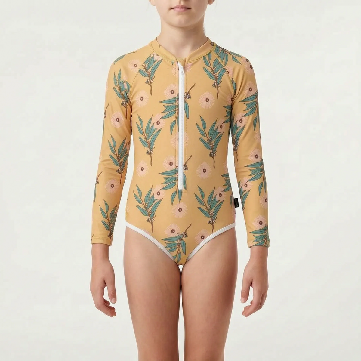 Long-Sleeve Swimwear for Children with Sun Protection Features