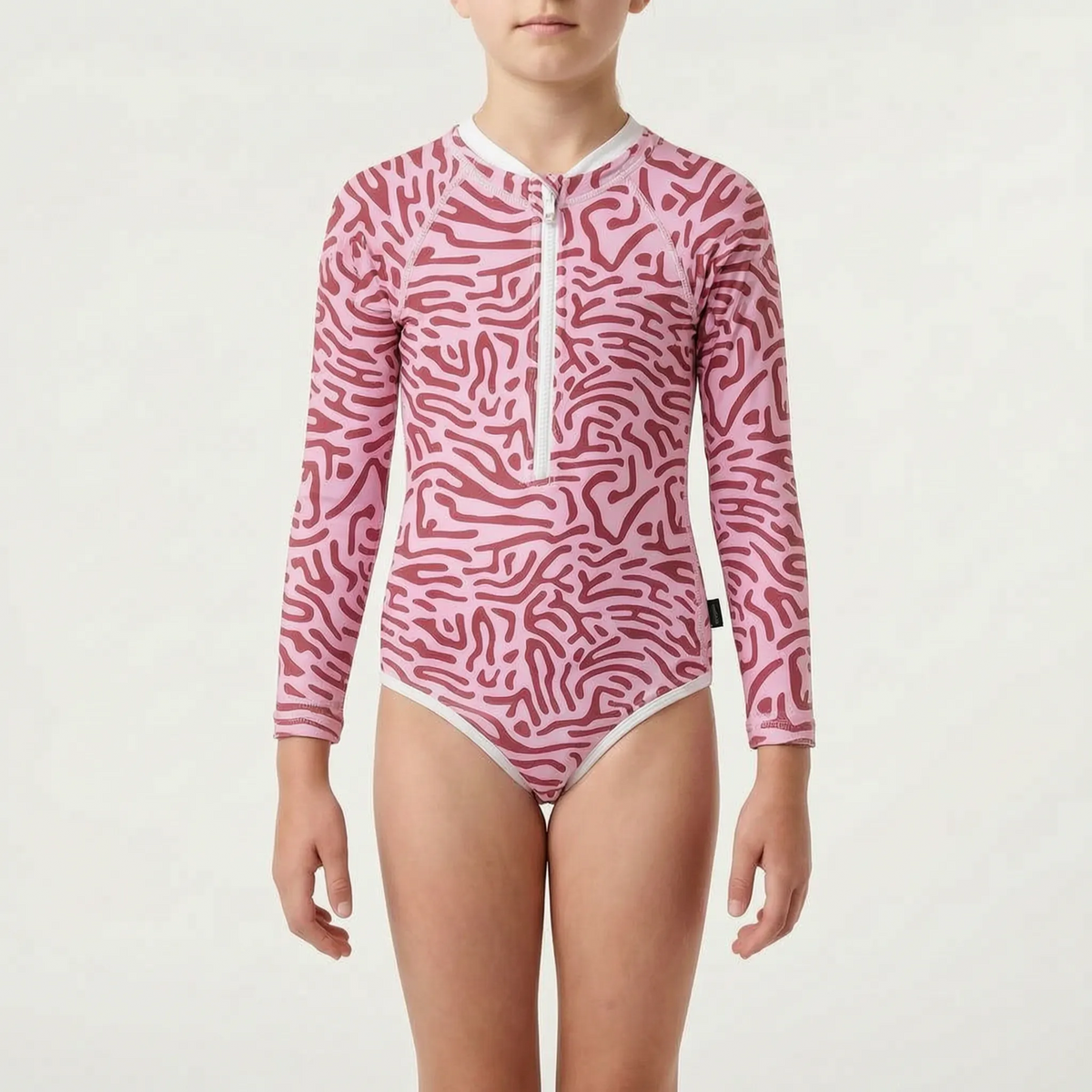 Long-Sleeve Swimwear for Children with Sun Protection Features