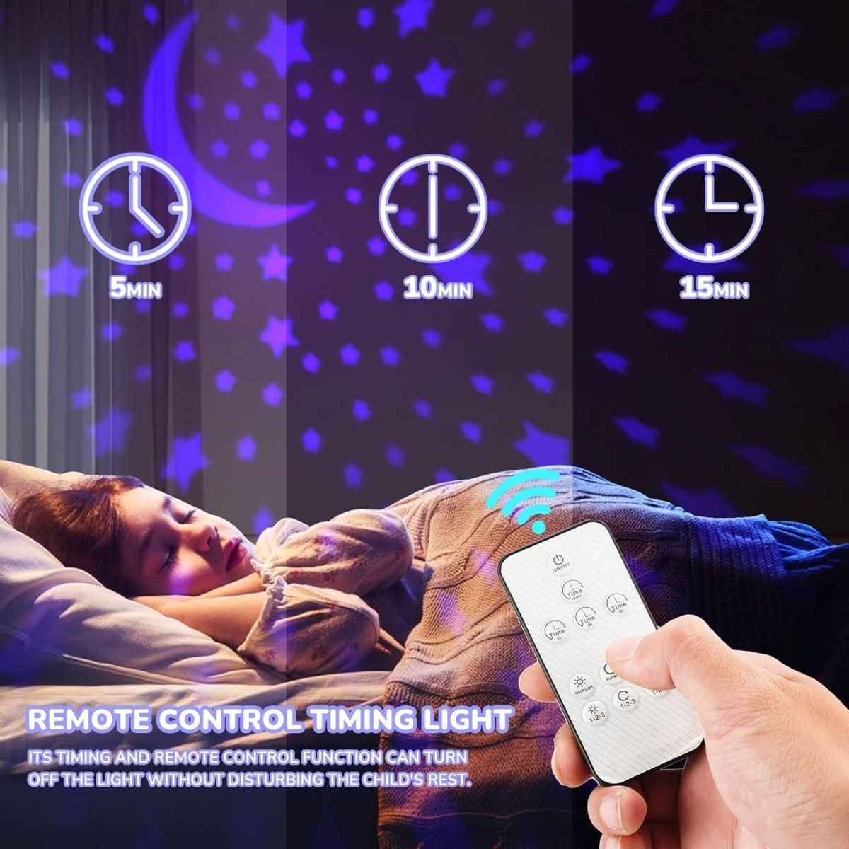 Star Projector Night Light for Kids – Magical Mushroom with Timer