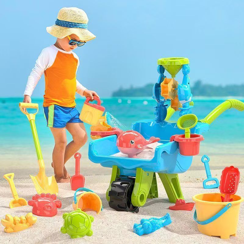 Play Set for Kids - Outdoor Beach Wheelbarrow and Sand Tools