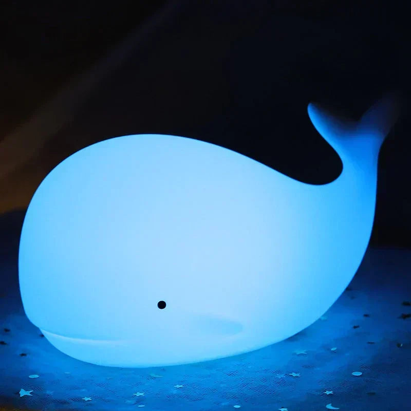 Color Changing Silicone Night Light for Kids - Whale Design