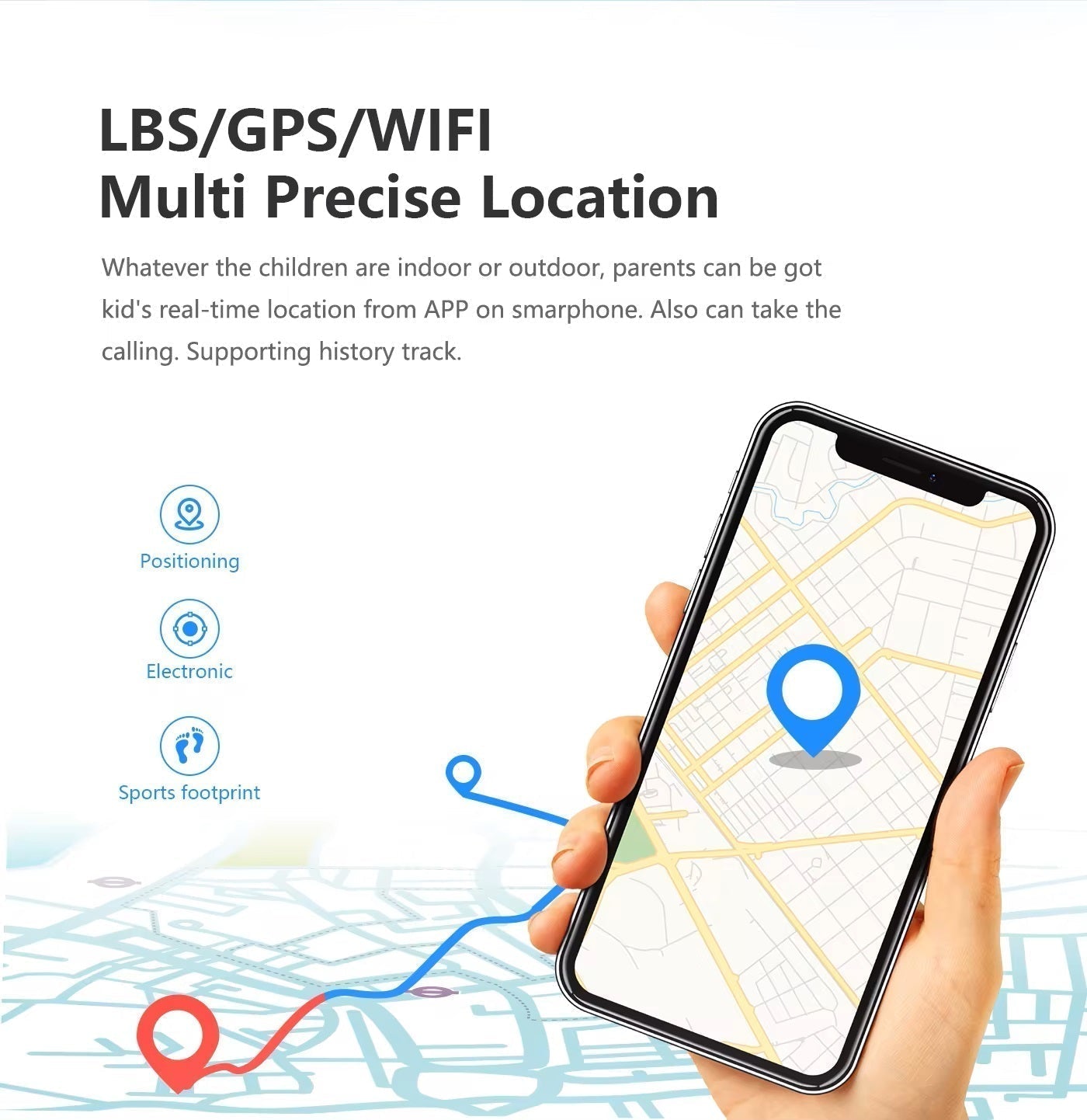Intelligente GPS-Uhr für Kinder mit Videoanruf und Notfallfunktion