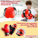Junior BoksSet – Verstellbare Schlagpolster mit Handschuhen für Kinder