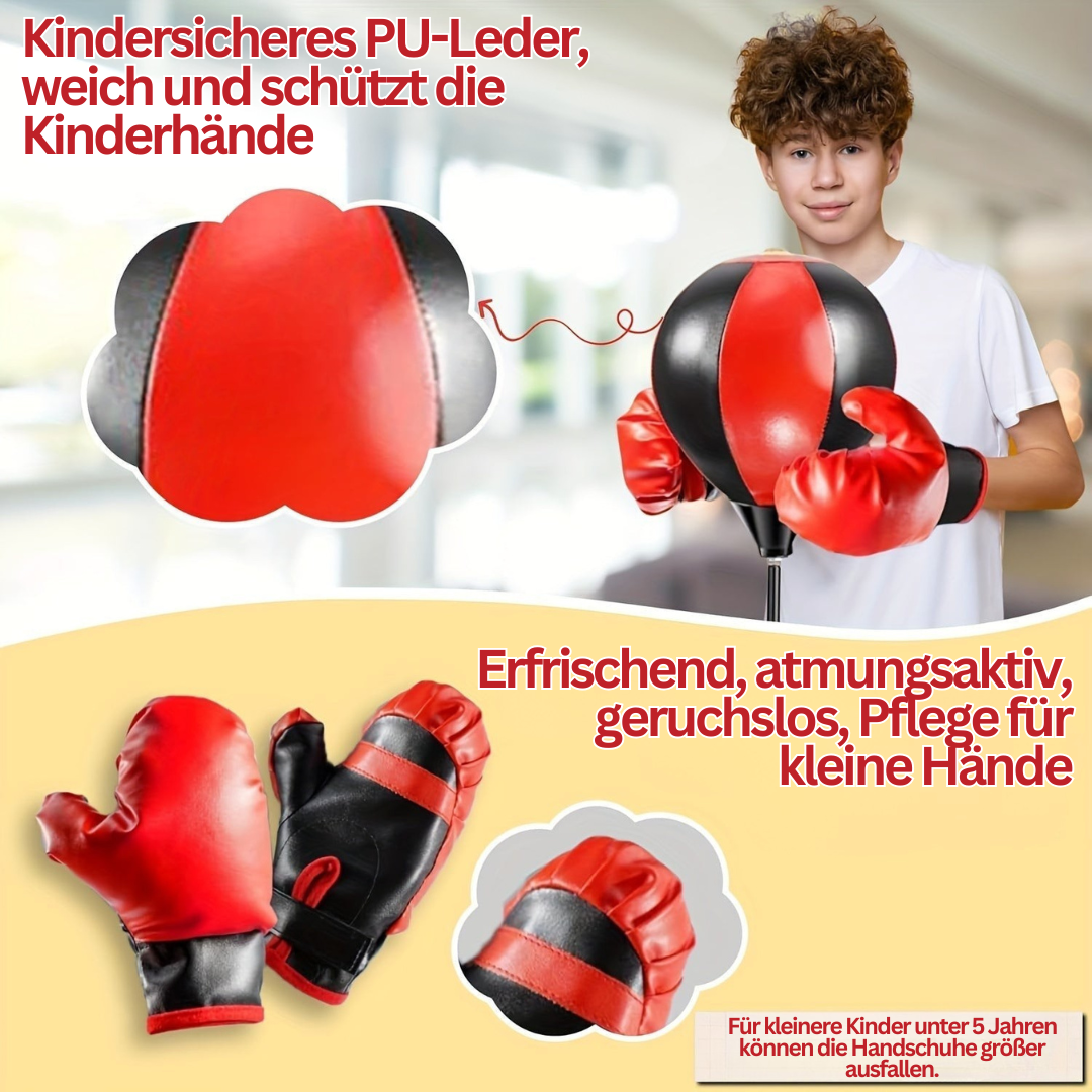 Junior BoksSet – Verstellbare Schlagpolster mit Handschuhen für Kinder