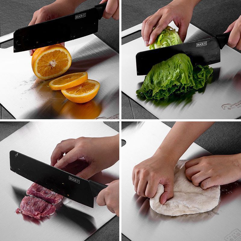 TitanGrip - Antibacterial, Non-Slip Stainless Steel Cutting Board