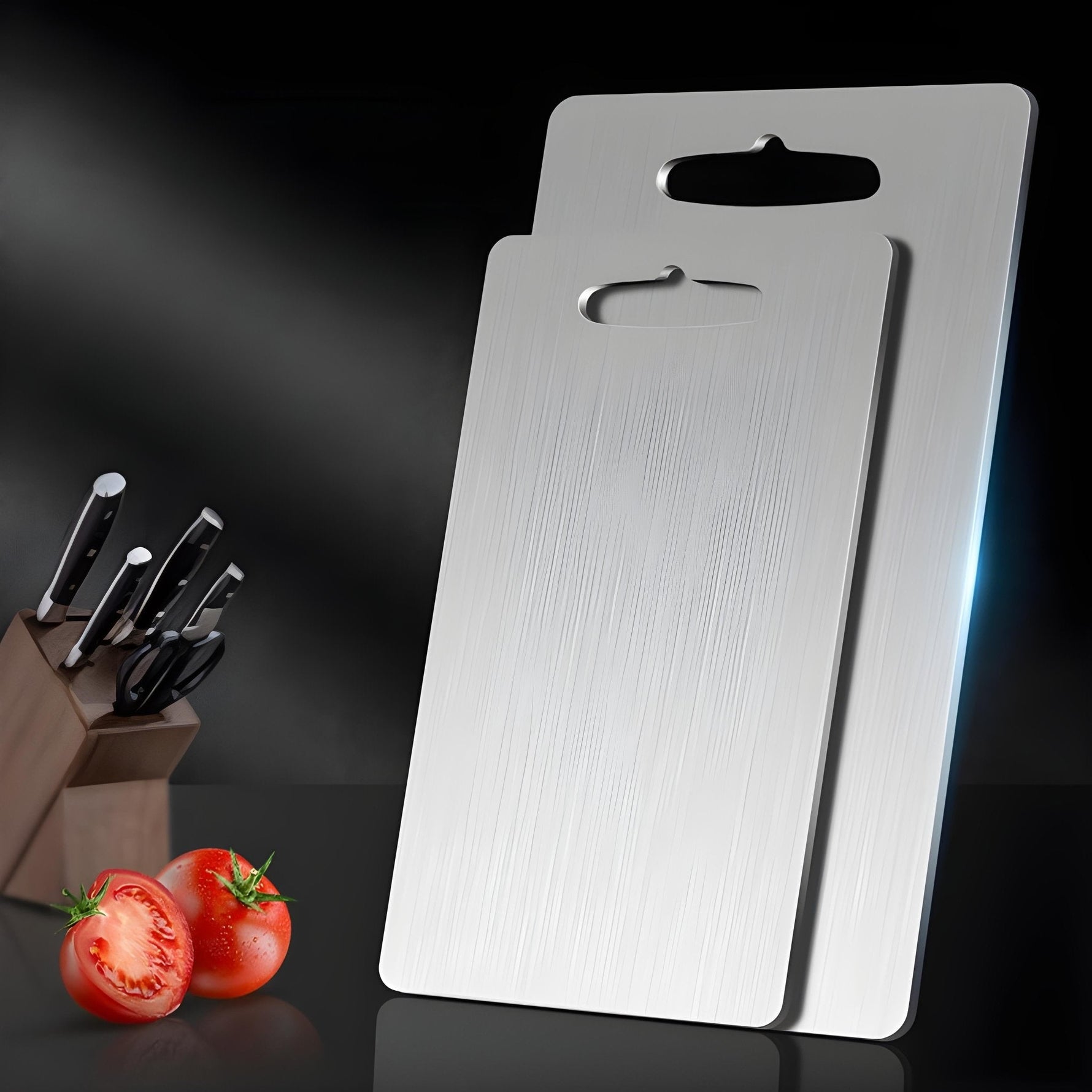 TitanGrip - Antibacterial, Non-Slip Stainless Steel Cutting Board