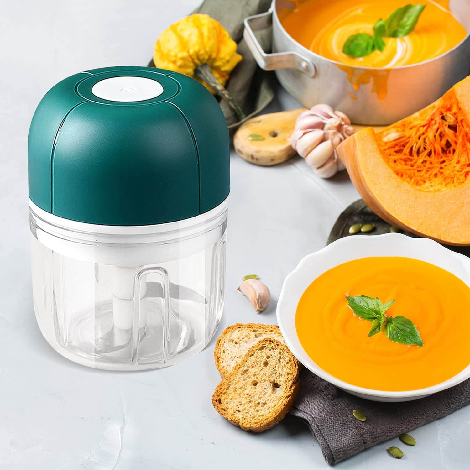 Elektrischer Knoblauchpress mit USB-Aufladung – Kompakt und kraftvoll – 250ml
