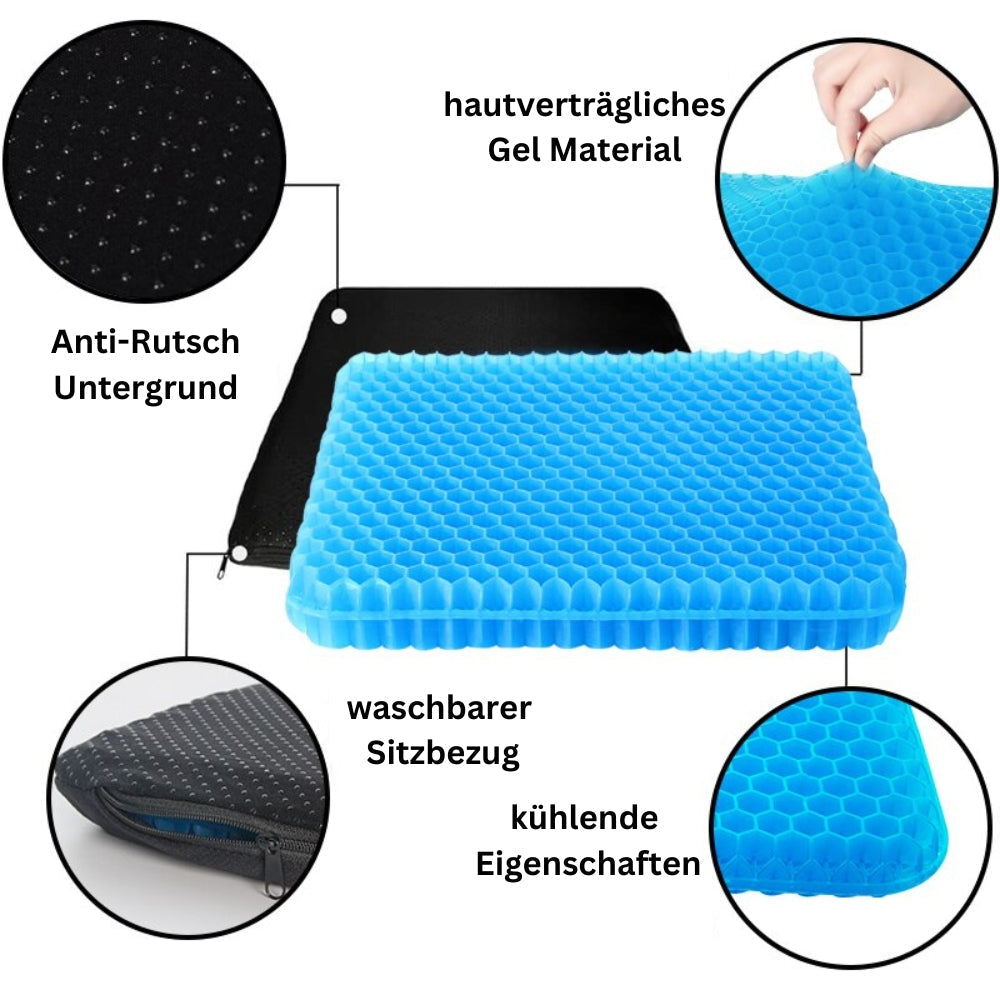 ComfortPlus - Ergonomic Gel Seat Cushion for Pain-Free Sitting