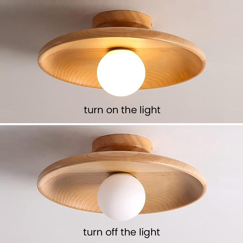 LumiWood | Minimalistische Holz-Deckenleuchte für Flur und Wohnzimmer