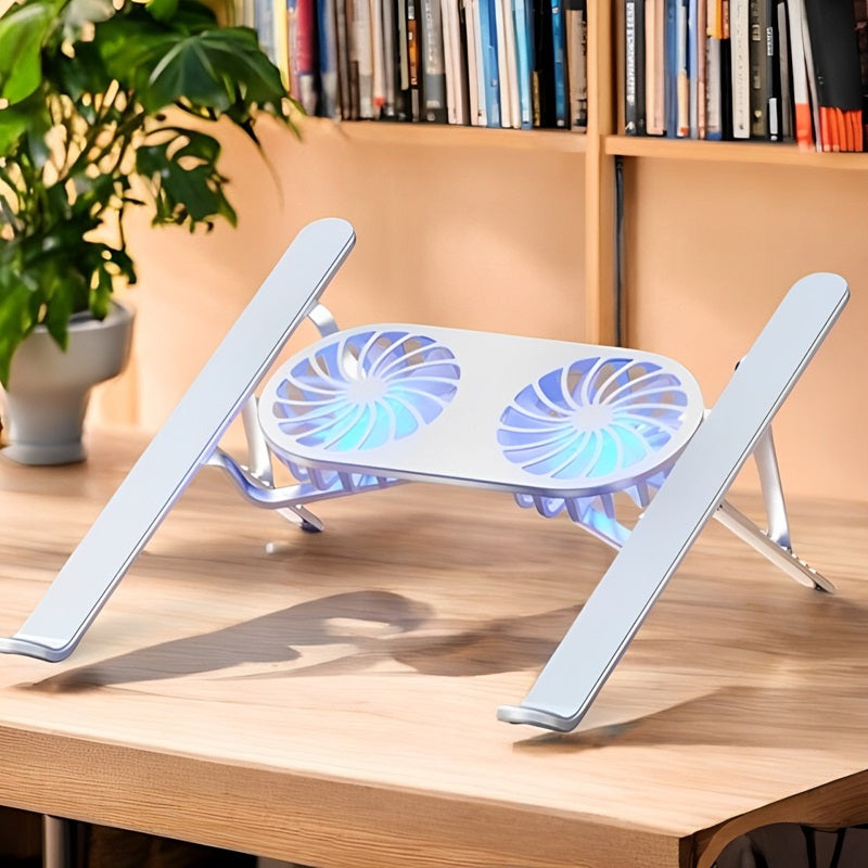 Faltbarer Laptopständer mit 360° drehbaren Lüftern und höhenverstellbar