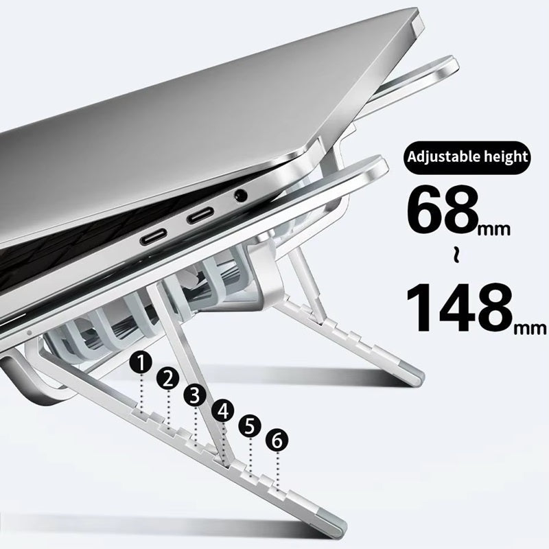 Faltbarer Laptopständer mit 360° drehbaren Lüftern und höhenverstellbar