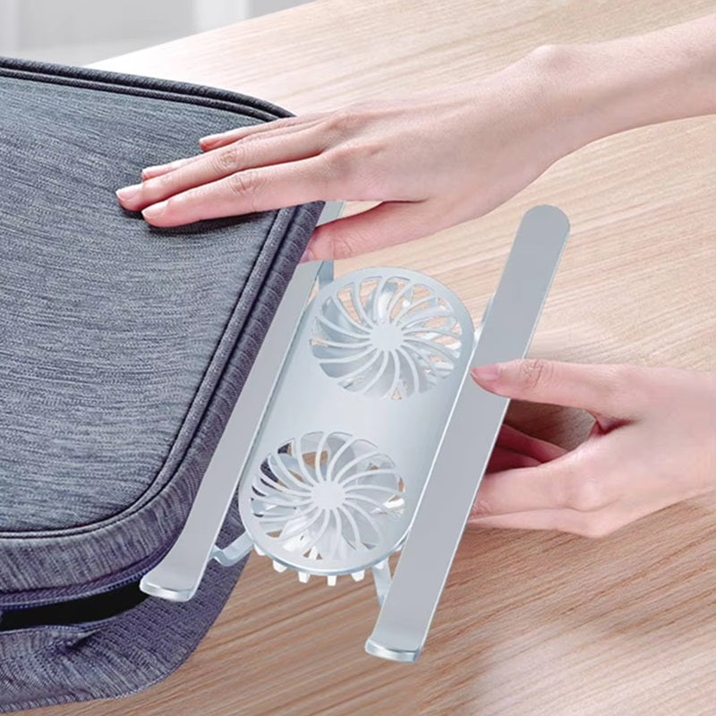 Faltbarer Laptopständer mit 360° drehbaren Lüftern und höhenverstellbar