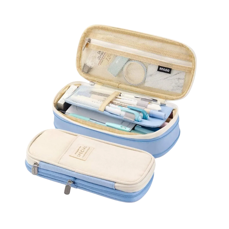 Dual-Zipper Pencil Case for All – Spacious Design