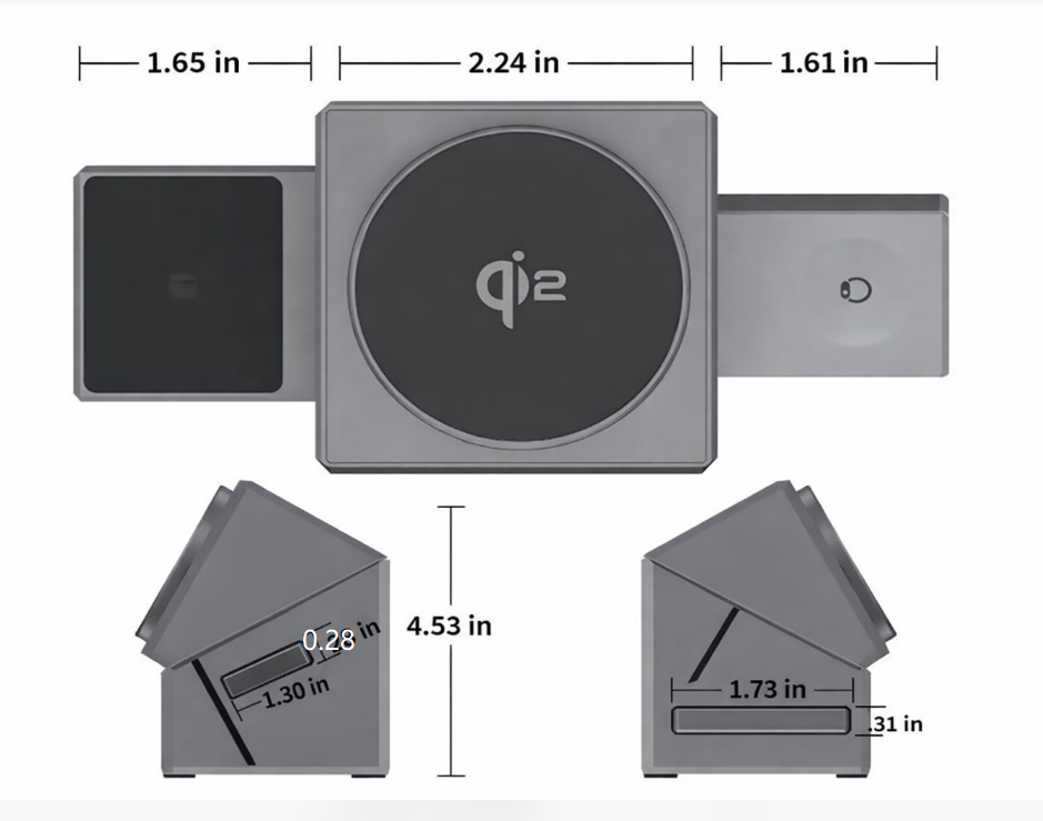 Vielseitige 3-in-1 Ladestation für Smartphone, Uhr und Kopfhörer