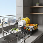 Spacious Dish Drying Rack with Built-in Drip Tray for Kitchen