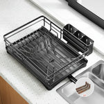 Spacious Dish Drying Rack with Built-in Drip Tray for Kitchen