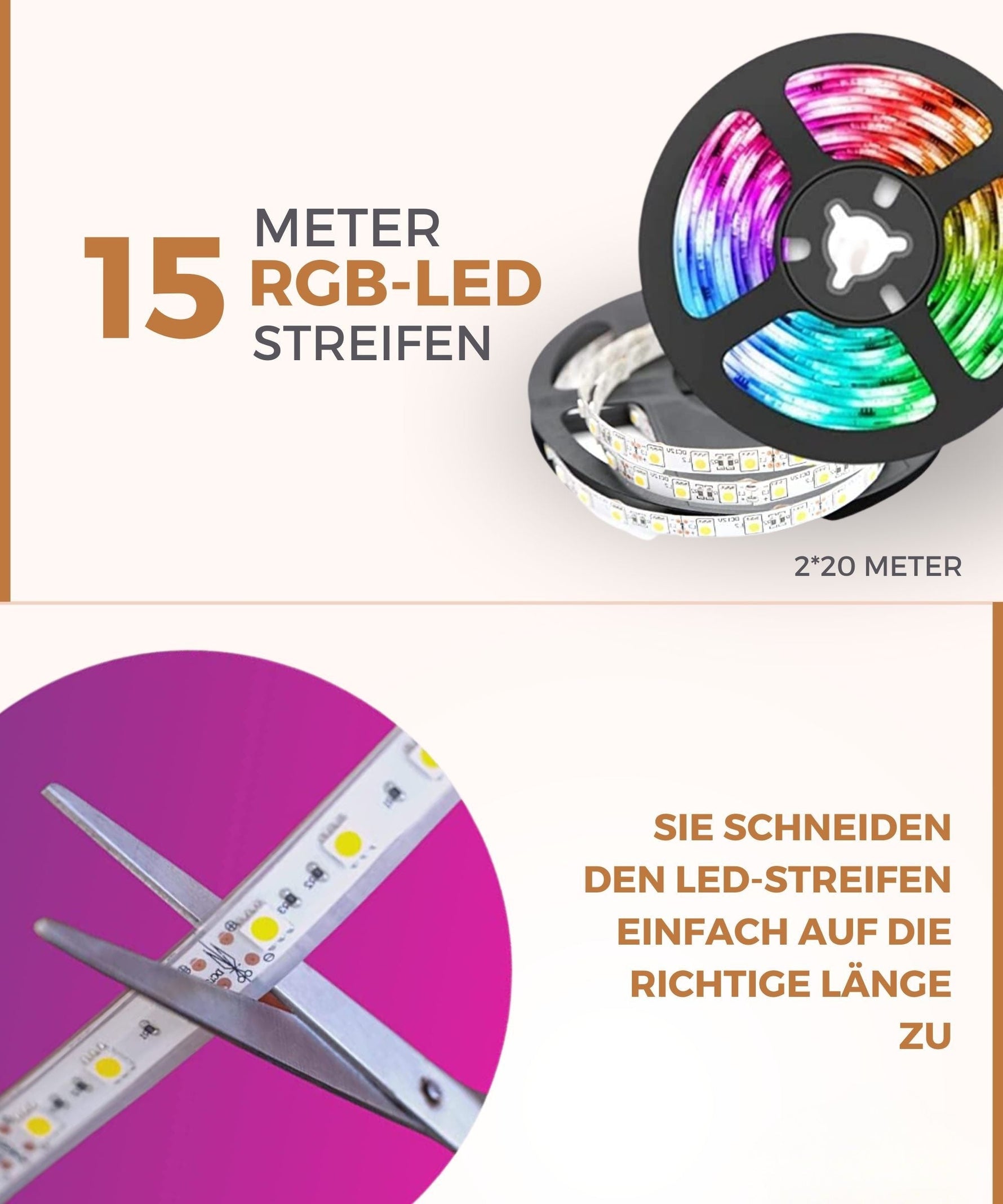 15 Meter LED-Streifen | Smarte Beleuchtung für jede Stimmung