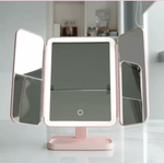 Tri-Fold Vanity Mirror with LED Lighting – 3 Color Modes