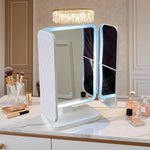 Tri-Fold Vanity Mirror with LED Lighting – 3 Color Modes